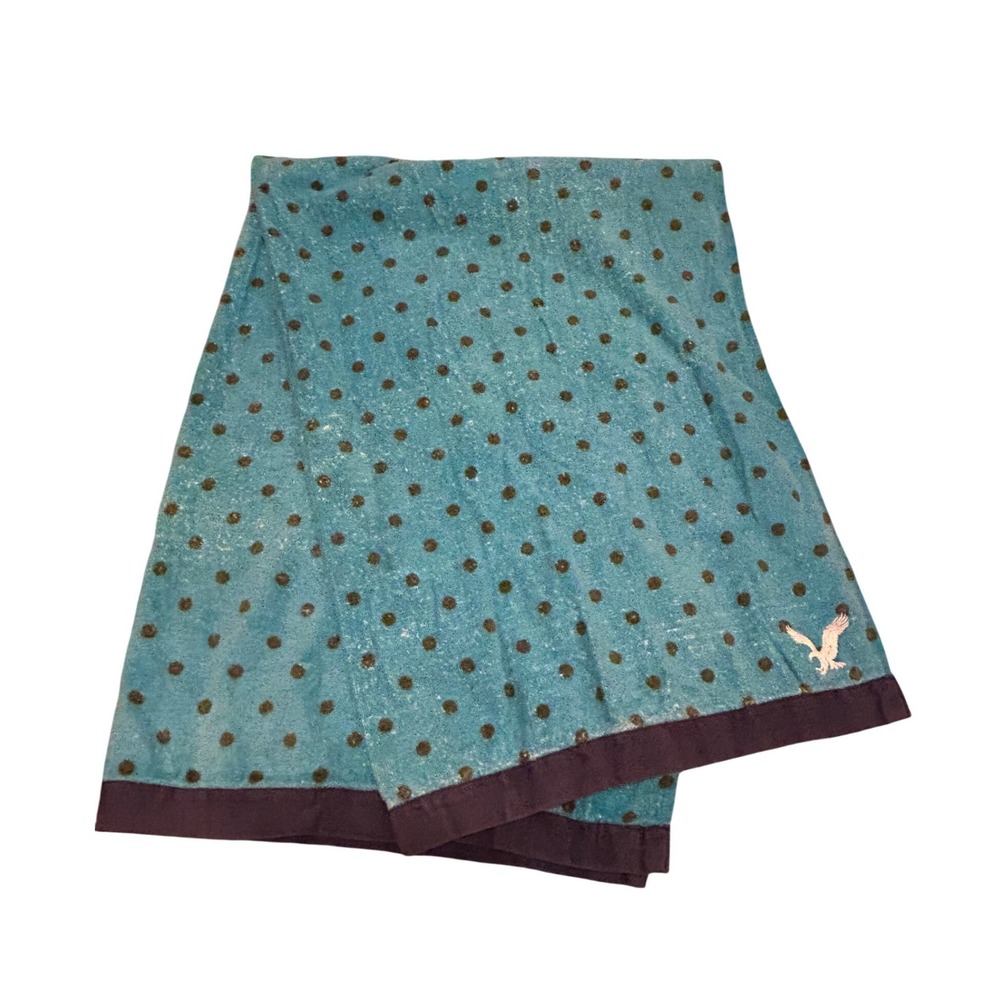 American Eagle Vintage Beach Towel blue polka dot.‎ See pics.